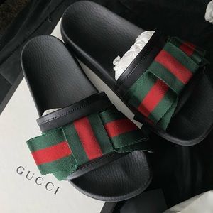 Gucci Satin Bow Slides